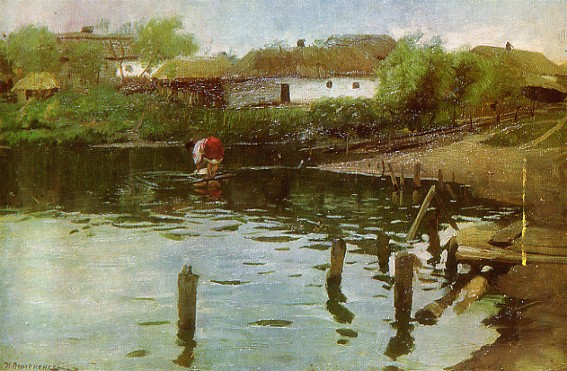 Image - Mykola Pymonenko: At the Pond.